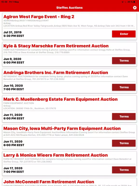 Capturas de pantalla de Steffes Bidding App iPad 