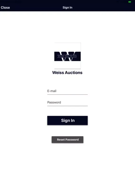 Capturas de tela do Weiss Auctions Live iPad 
