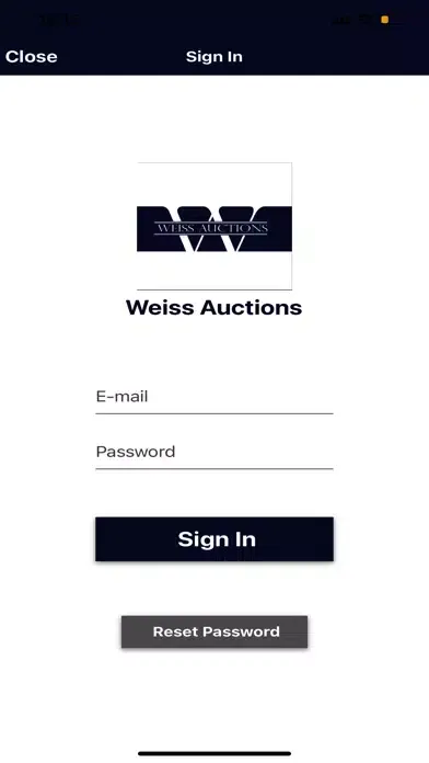 Capturas de tela do Weiss Auctions Live