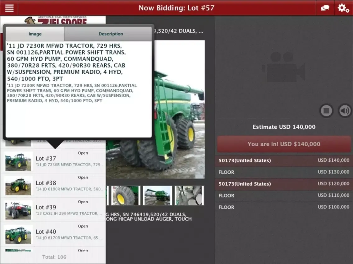 Zielsdorf Bidding App iPad Screenshots