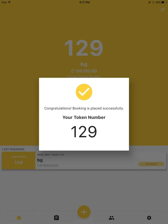 Tangkapan skrin Live Token Business iPad 