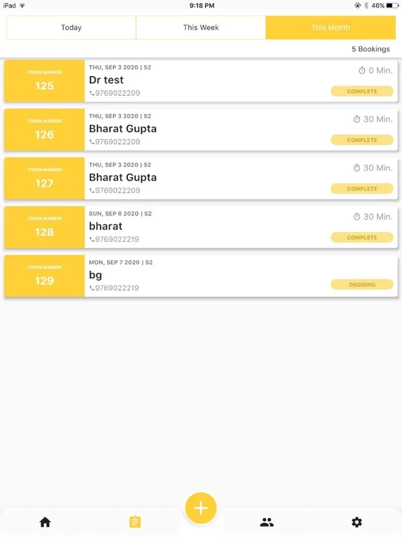 Tangkapan skrin Live Token Business iPad 