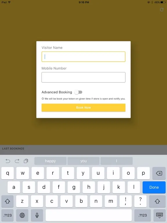 Tangkapan skrin Live Token Business iPad 