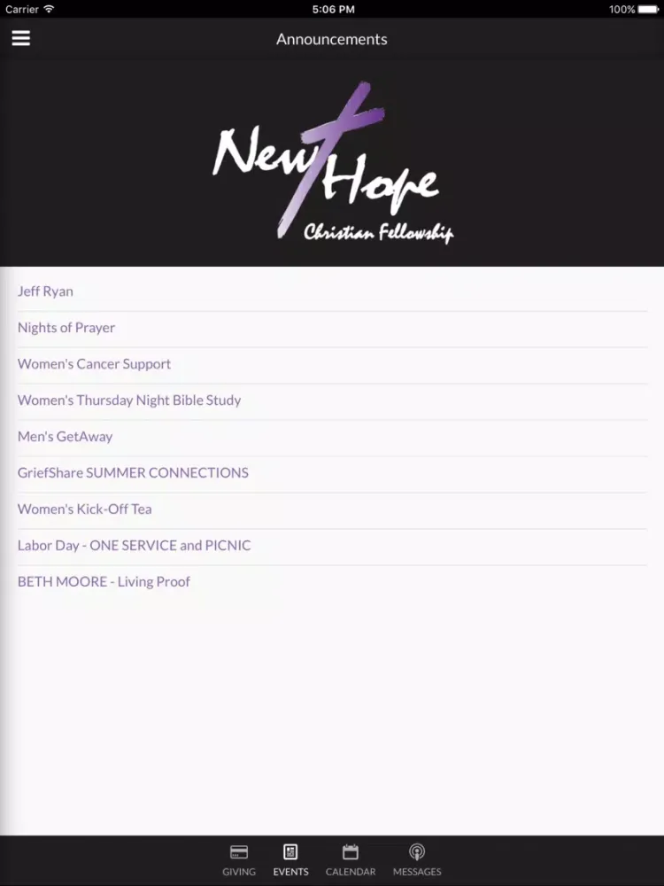 Capturas de pantalla de New Hope Christian Fellowship - Vacaville, CA iPad 