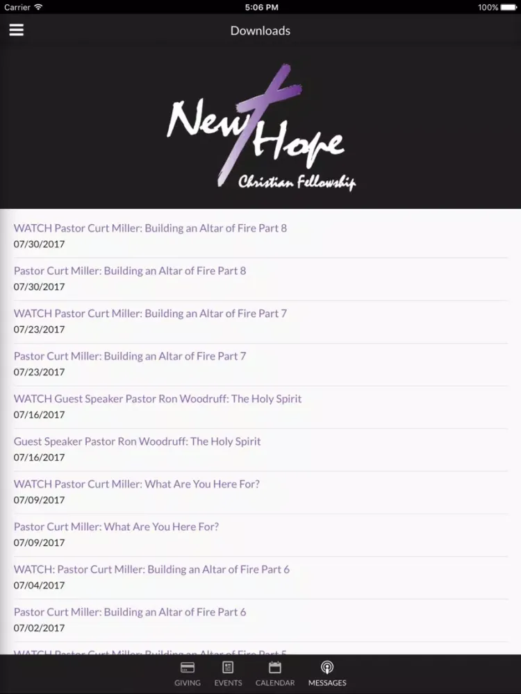 Capturas de pantalla de New Hope Christian Fellowship - Vacaville, CA iPad 