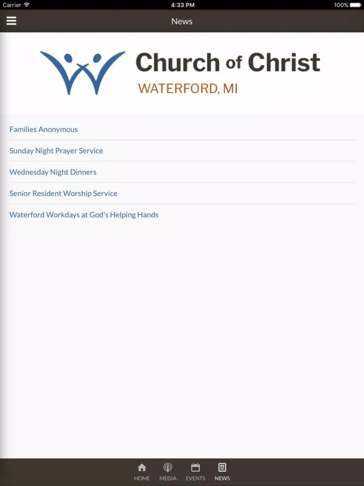 ภาพหน้าจอของ Waterford Church of Christ - Waterford, MI iPad 