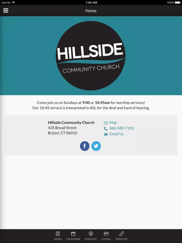 تصاویر Hillside Community Church - Bristol, CT iPad 