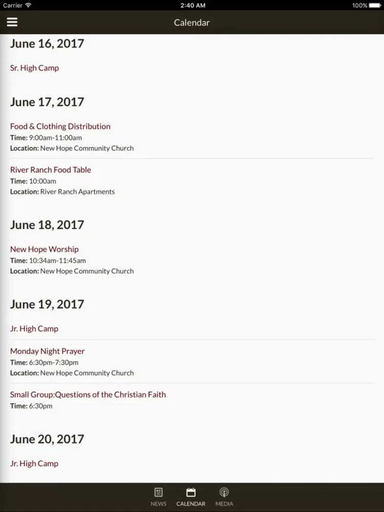 New Hope Community Church - Chandler, AZ iPad 应用截图