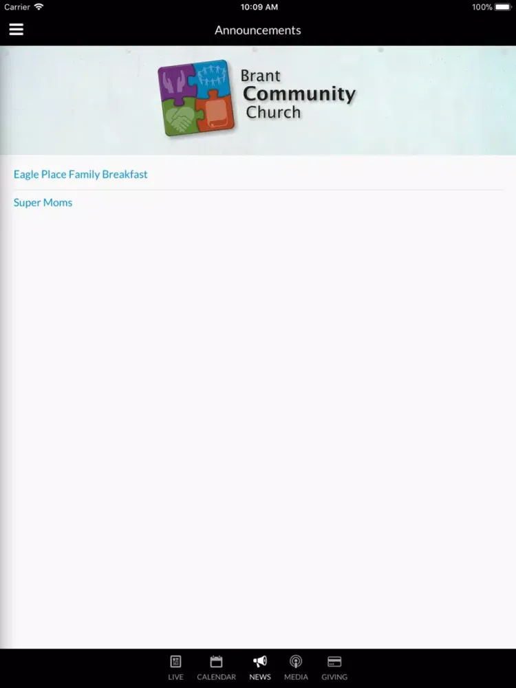 Brant Community Church iPad  Ekran Görüntüleri