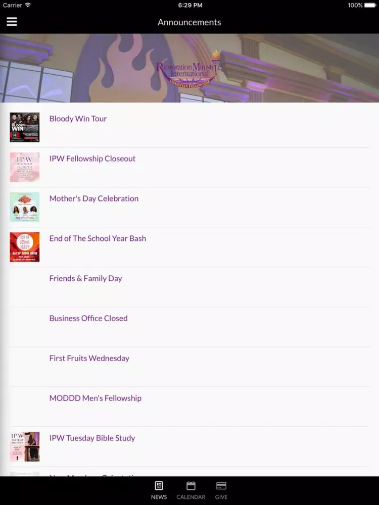 Restoration Ministries - Augusta, GA iPad  Screenshots