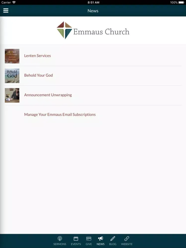 ภาพหน้าจอของ Emmaus Free Lutheran Church iPad 