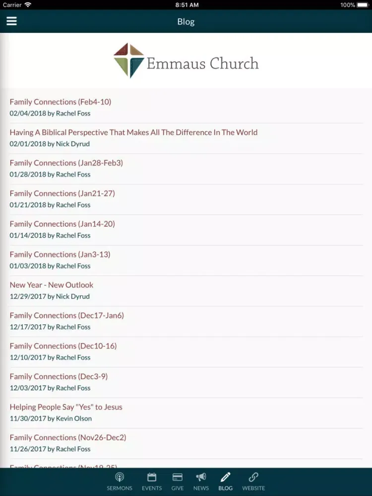 ภาพหน้าจอของ Emmaus Free Lutheran Church iPad 