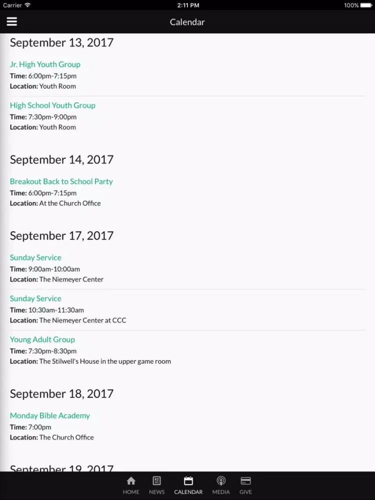 Скриншоты MVCC Connect iPad 