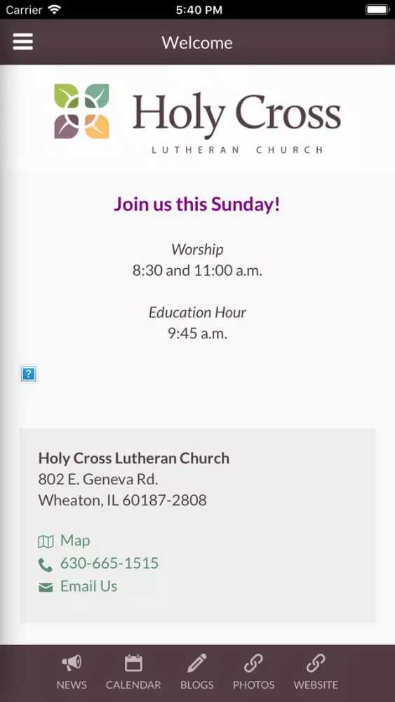 Tangkapan layar Holy Cross Lutheran Wheaton IL