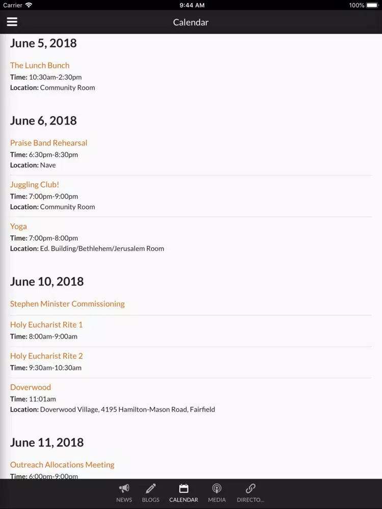 St Anne Episcopal Church iPad  Screenshots