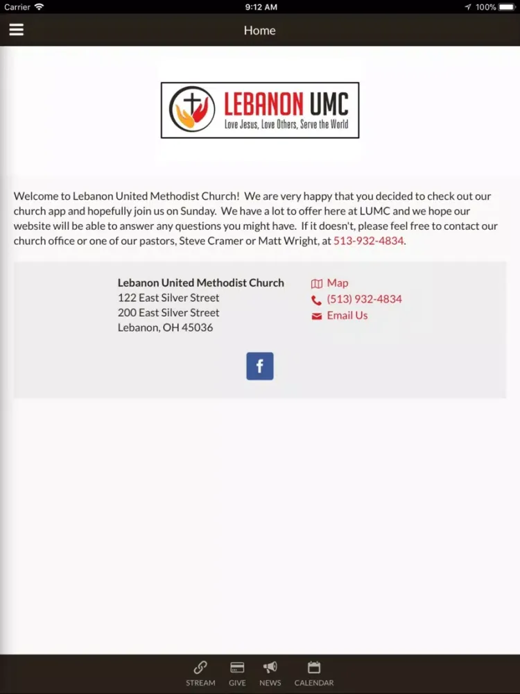 Lebanon UMC App iPad  Screenshots