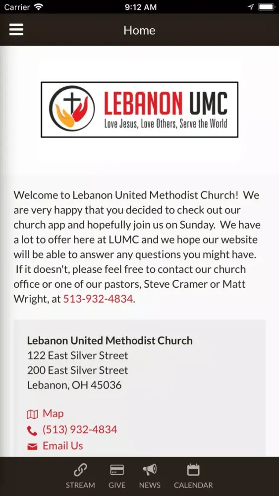 Lebanon UMC App Screenshots