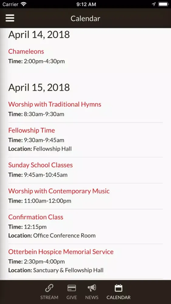 Lebanon UMC App Screenshots