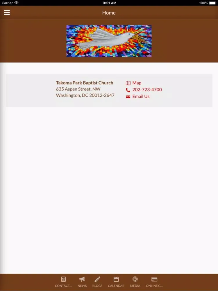 Скриншоты Takoma Park Baptist Church iPad 