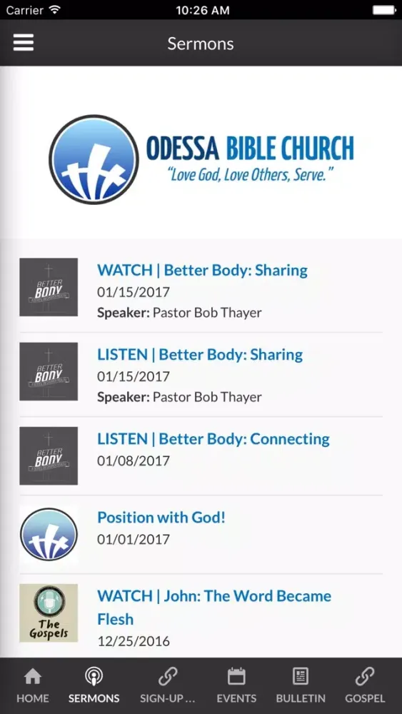 Ảnh chụp màn hình của Odessa Bible Church - Odessa, TX
