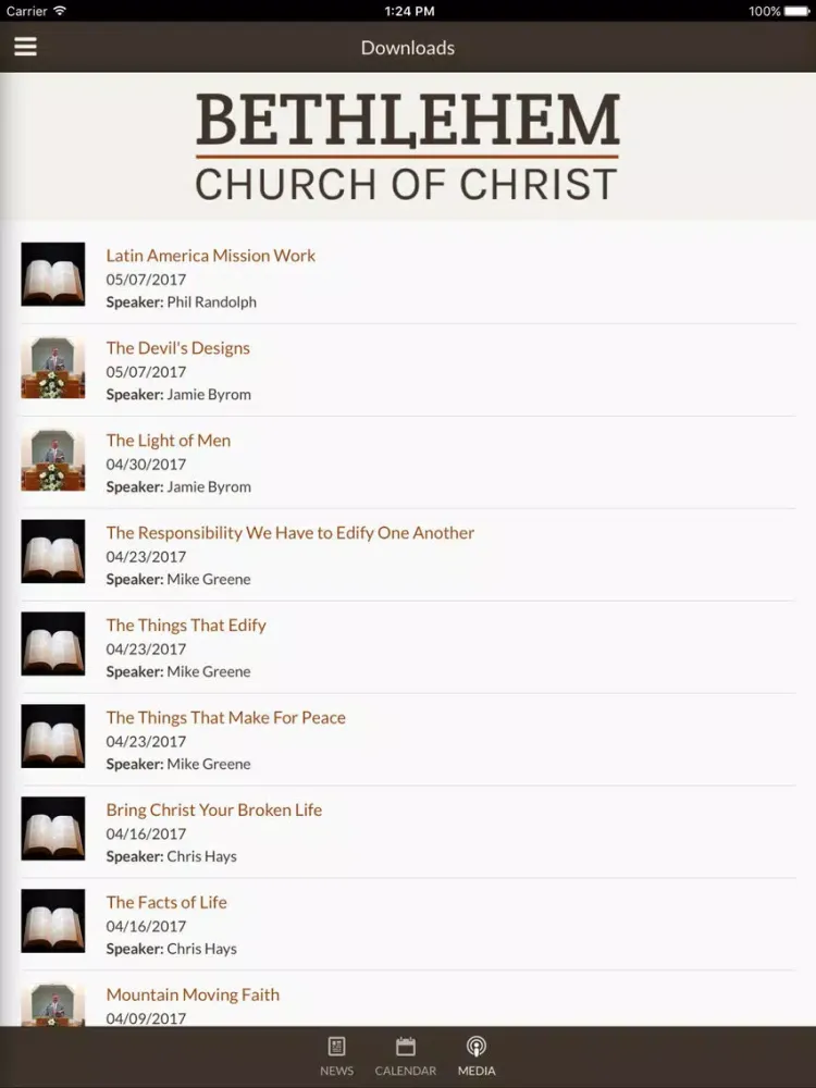 Bethlehem Church of Christ iPad  Screenshots