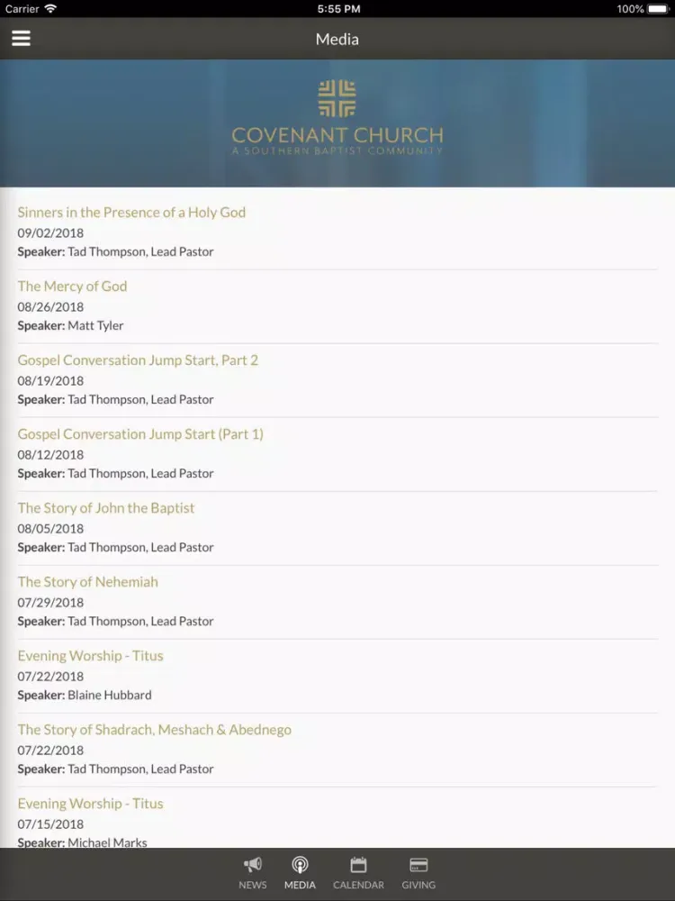 Covenant Church Siloam Springs iPad  स्क्रीनशॉट