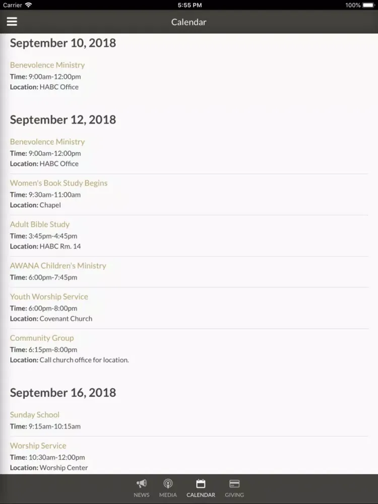 Covenant Church Siloam Springs iPad  स्क्रीनशॉट
