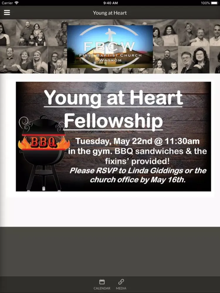 Capturas de pantalla de First Baptist Church Waskom iPad 