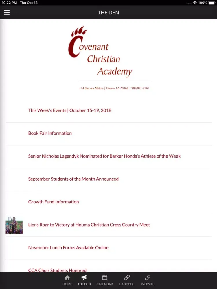 Covenant Christian Academy iPad  スクリーンショット