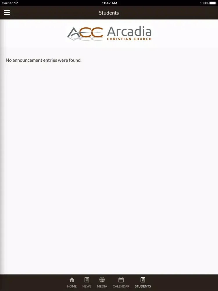 Arcadia Christian Church - Arcadia, IN iPad  Screenshots