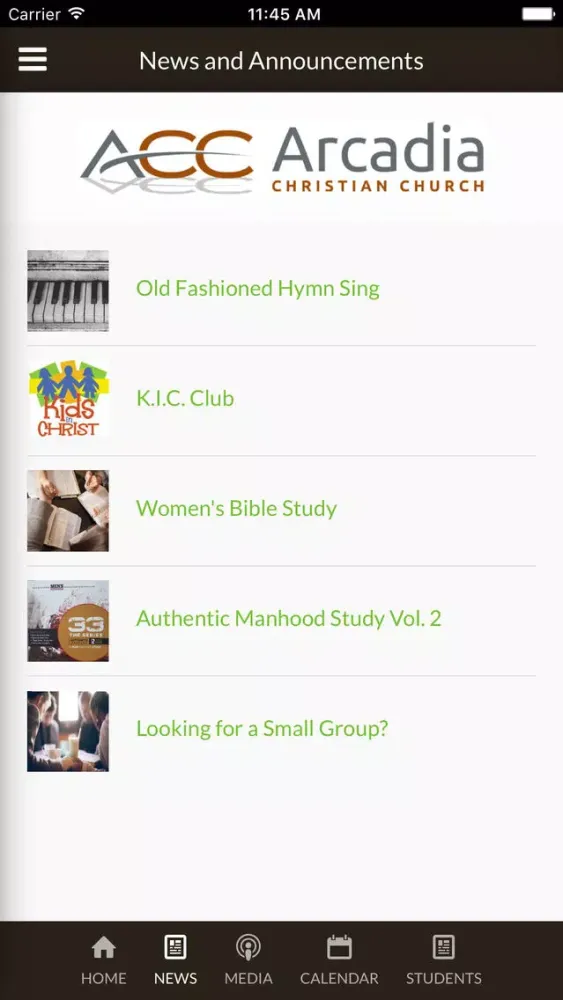 Arcadia Christian Church - Arcadia, IN Screenshots