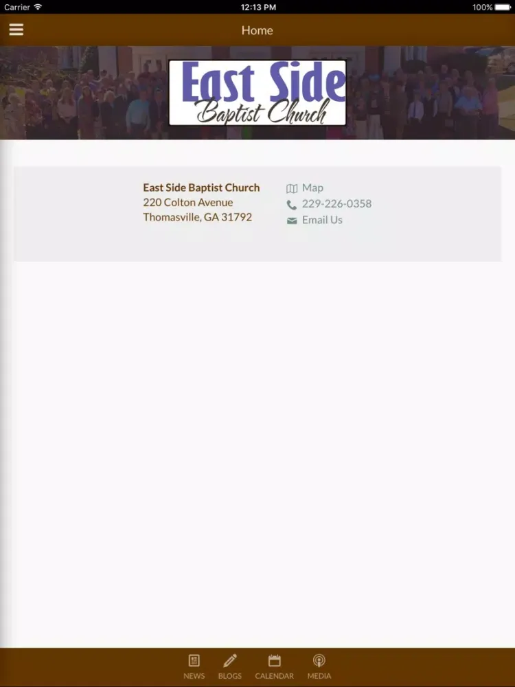 Ảnh chụp màn hình của East Side Baptist Church - Thomasville, GA iPad 