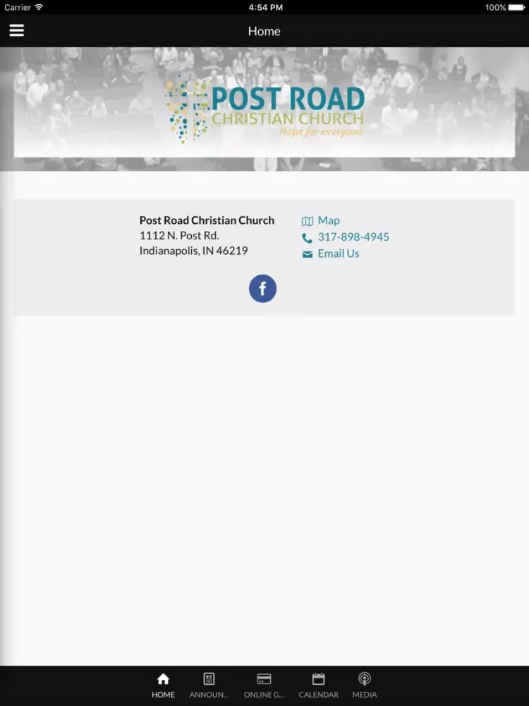 Ảnh chụp màn hình của Post Road Christian Church - Indianapolis, IN iPad 