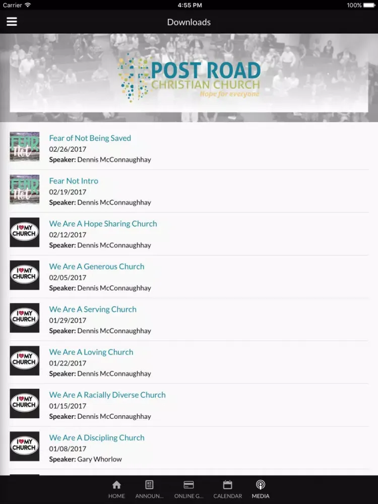 Ảnh chụp màn hình của Post Road Christian Church - Indianapolis, IN iPad 