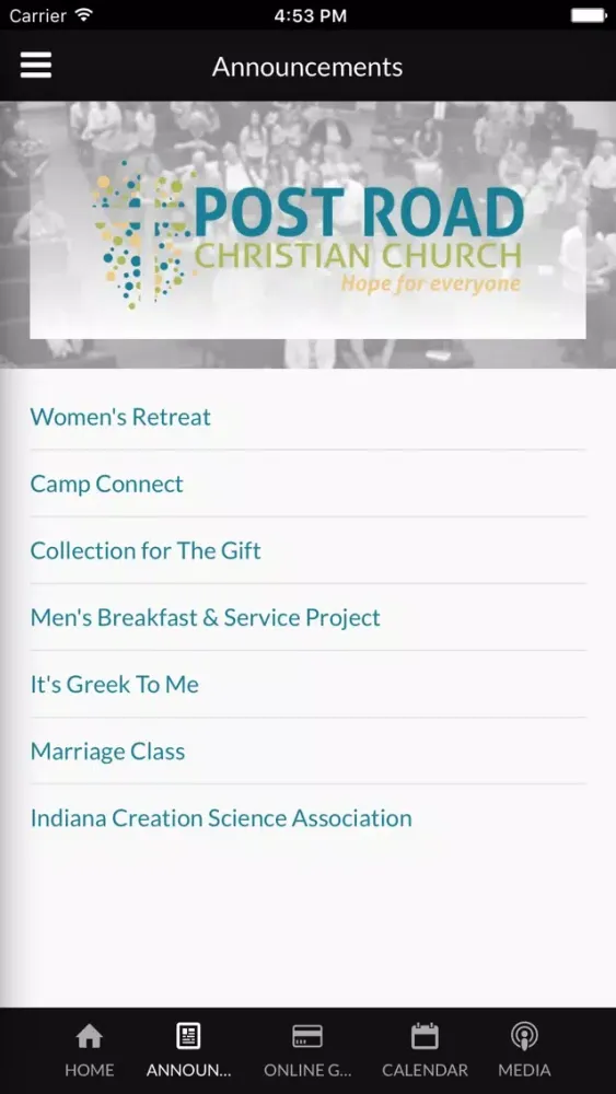 Ảnh chụp màn hình của Post Road Christian Church - Indianapolis, IN