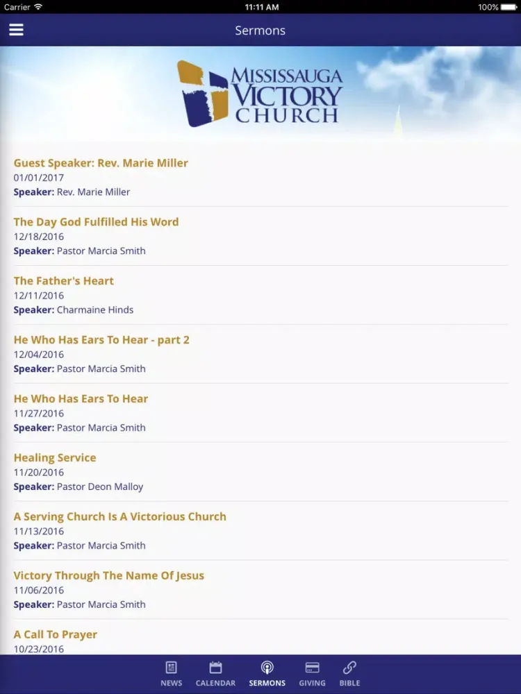 Zrzuty ekranu Mississauga Victory Church - Mississauga, ON iPad 