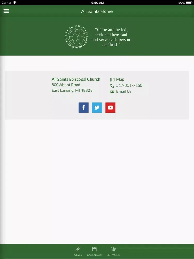 ภาพหน้าจอของ All Saints Episcopal Church iPad 