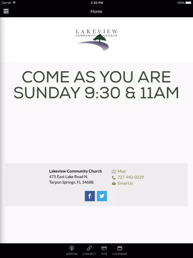 ภาพหน้าจอของ Lakeview Community Church - Tarpon Springs, FL iPad 