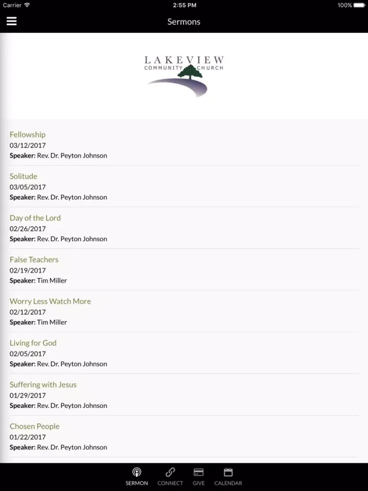 ภาพหน้าจอของ Lakeview Community Church - Tarpon Springs, FL iPad 
