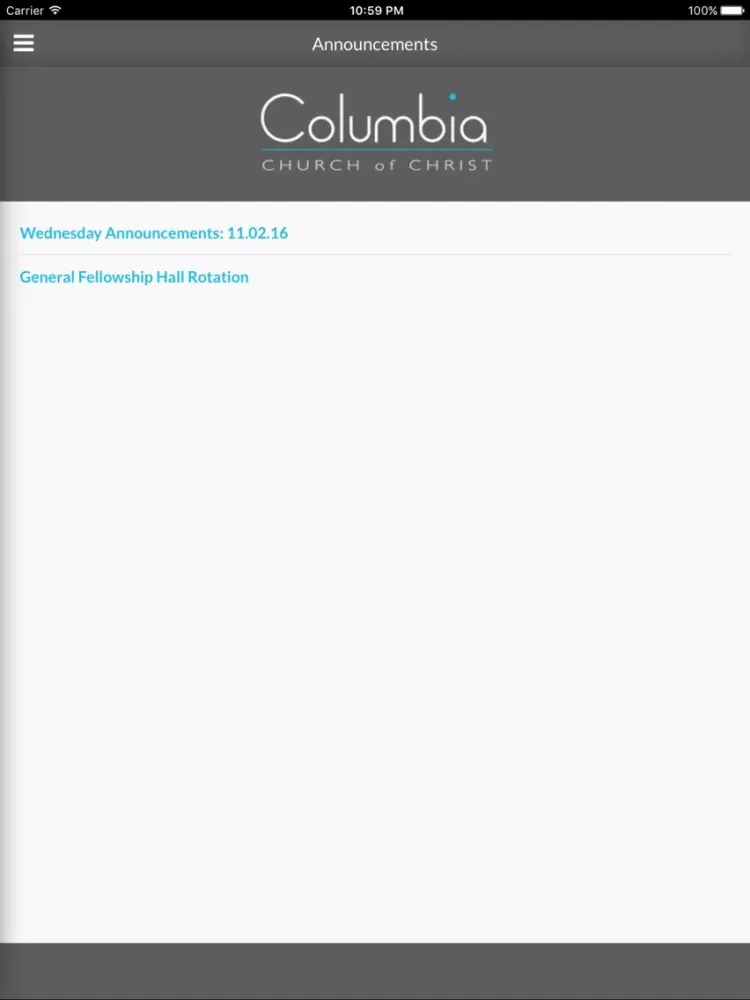 Columbia Church of Christ of West Columbia, SC iPad 應用截圖