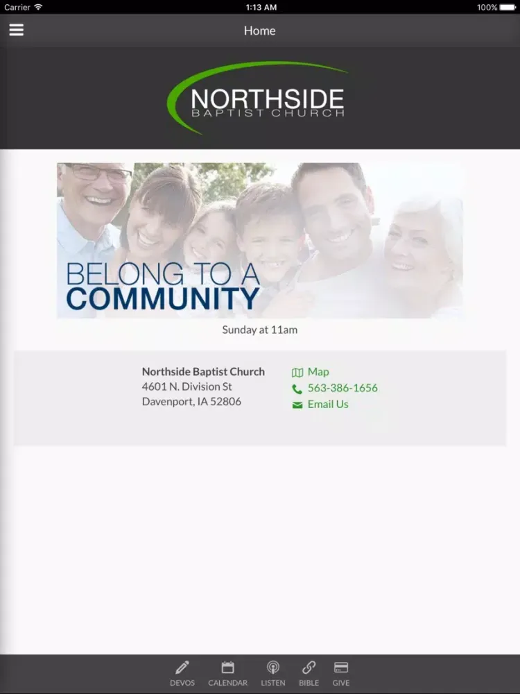 Northside Baptist Church QC iPad  Screenshots