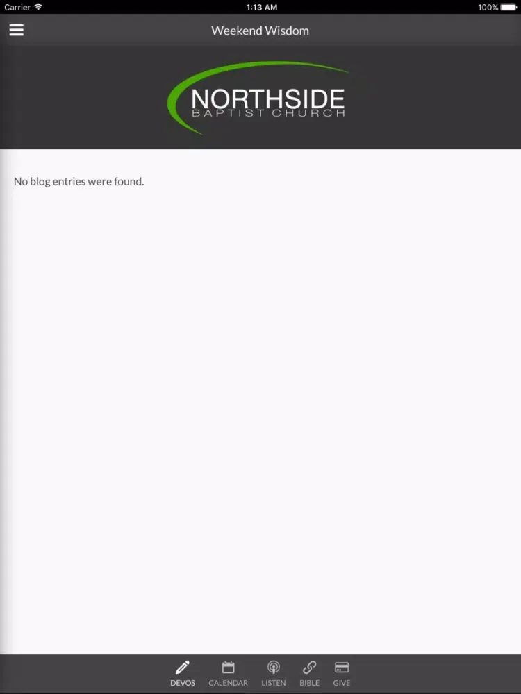 Northside Baptist Church QC iPad  Screenshots