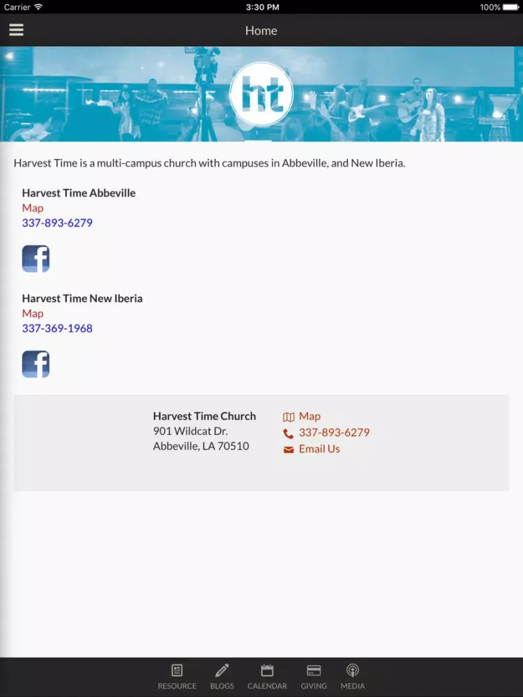 Harvest Time Church - Abbeville, LA iPad  Screenshots