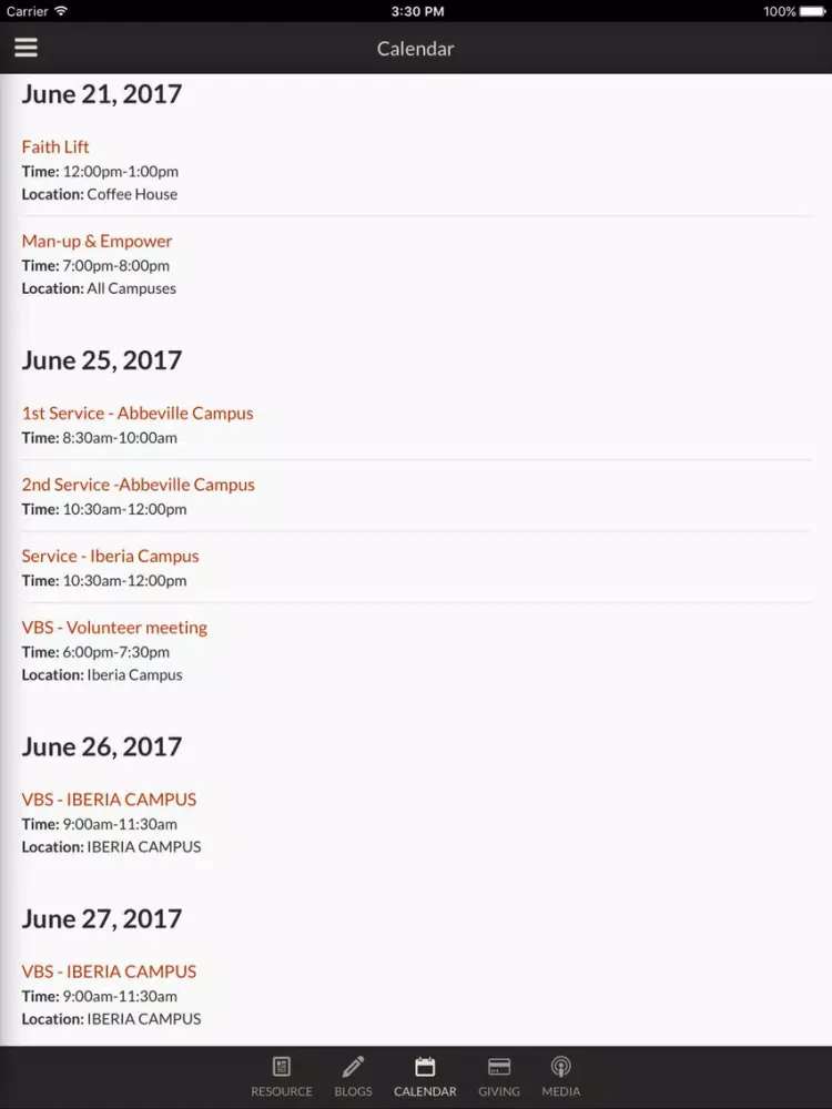 Harvest Time Church - Abbeville, LA iPad  Screenshots