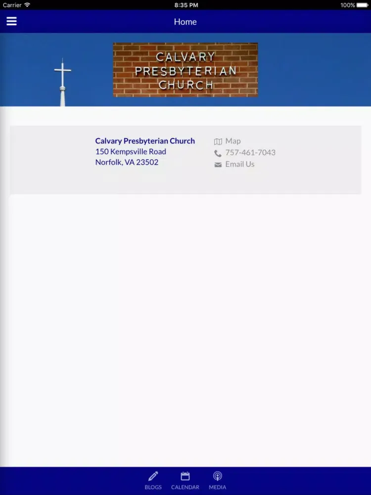 Tangkapan layar Calvary Presbyterian Church - Norfolk, VA iPad 