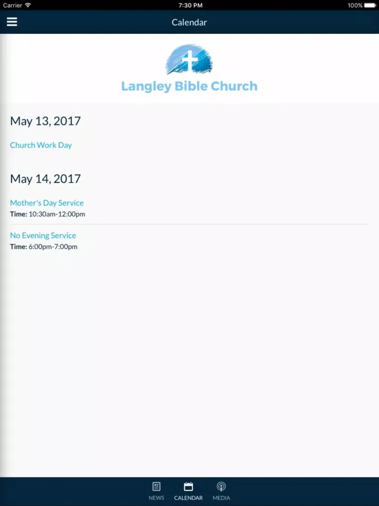 Скриншоты Langley Bible Church - Warrenville, SC iPad 