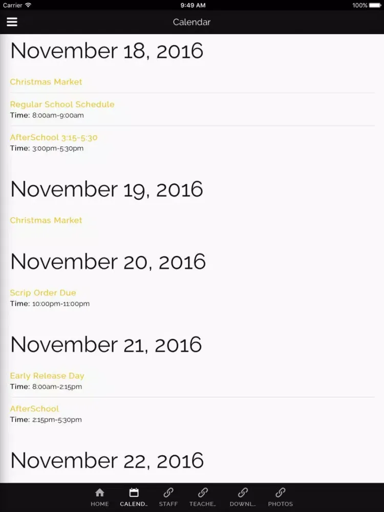 Capturas de tela do Blessed Sacrament Catholic school of Madison, WI iPad 