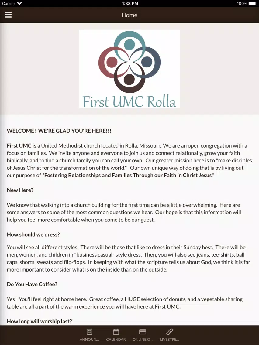 Captures d'écran de First UMC Rolla iPad 