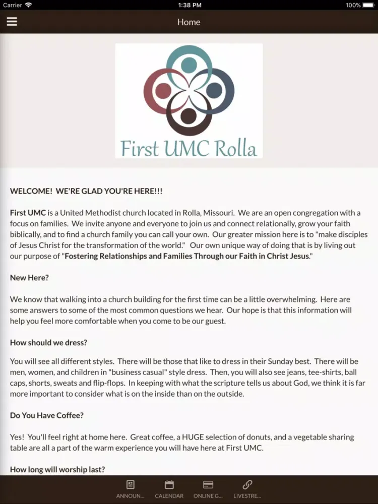 Screenshot di First UMC Rolla iPad 
