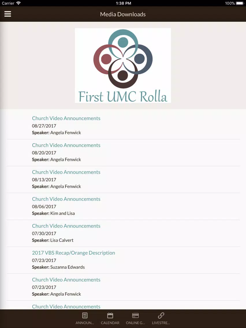 Captures d'écran de First UMC Rolla iPad 
